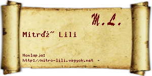 Mitró Lili névjegykártya
