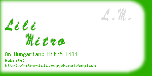 lili mitro business card